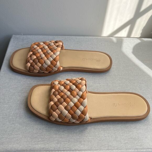 Madewell The Suzi Slide Sandal in Multi Woven Leather sz 8 - Picture 2 of 5